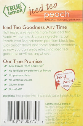 Serving True Citrus Peach Iced Tea over ice to enhance summer refreshment
