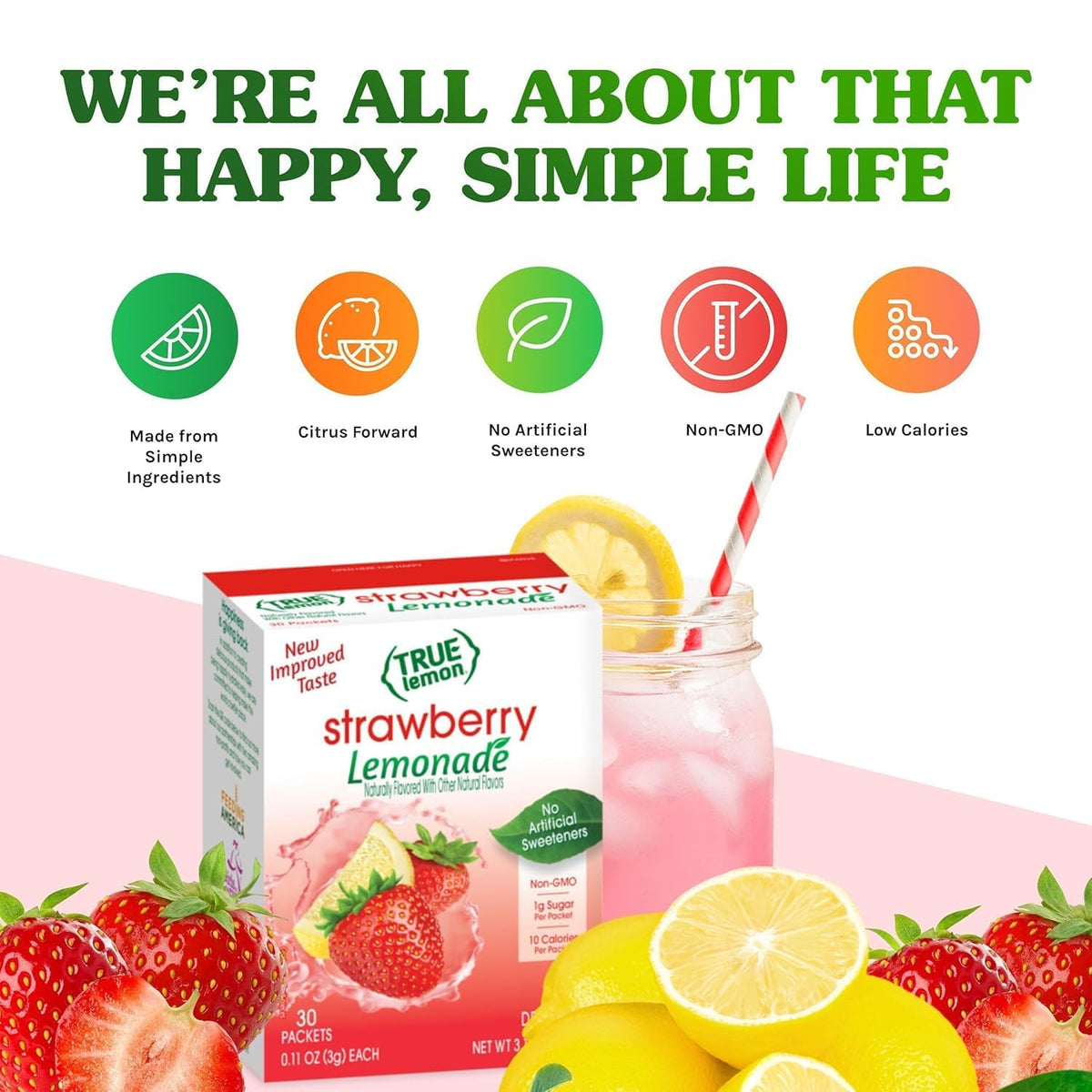 Family-friendly True Lemon Strawberry Lemonade served for family hydration.