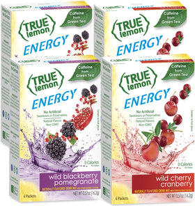 True Lemon Energy Variety Pack box front with six packets per flavor