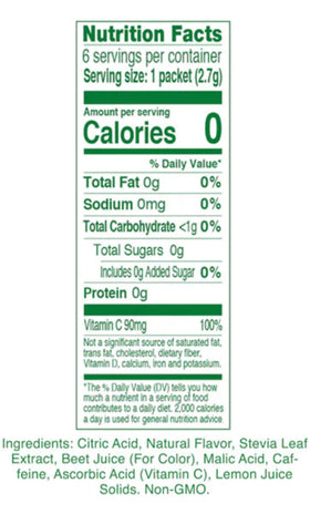 True Lemon Energy Wild Cherry Cranberry packets close-up