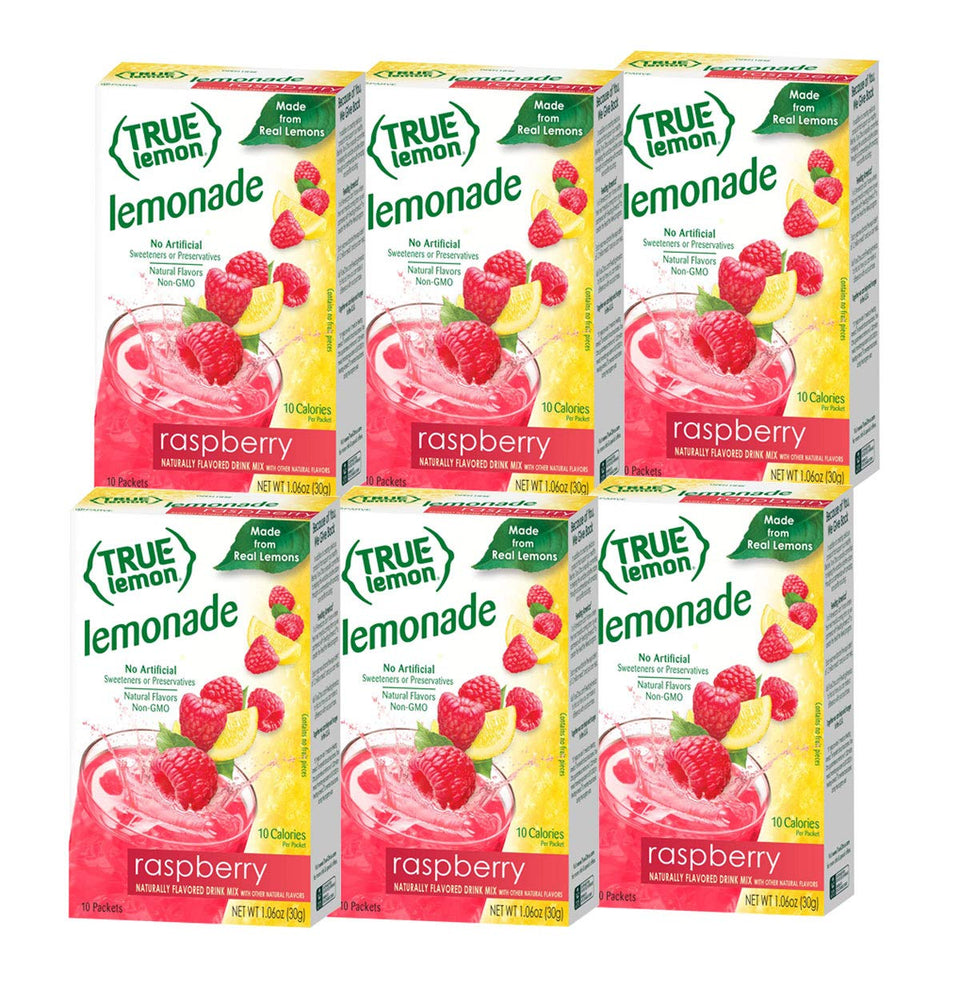 True Citrus True Lemon Raspberry Lemonade packet for refreshing, low-calorie flavor in water.