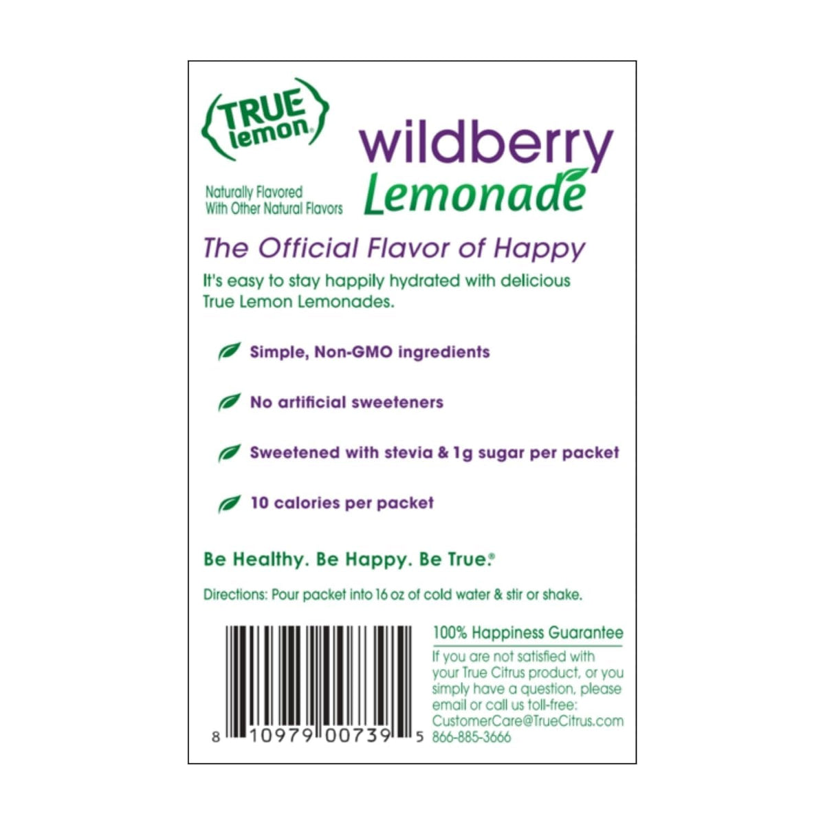 Kid-friendly True Lemon Wildberry Lemonade as a lighter beverage option