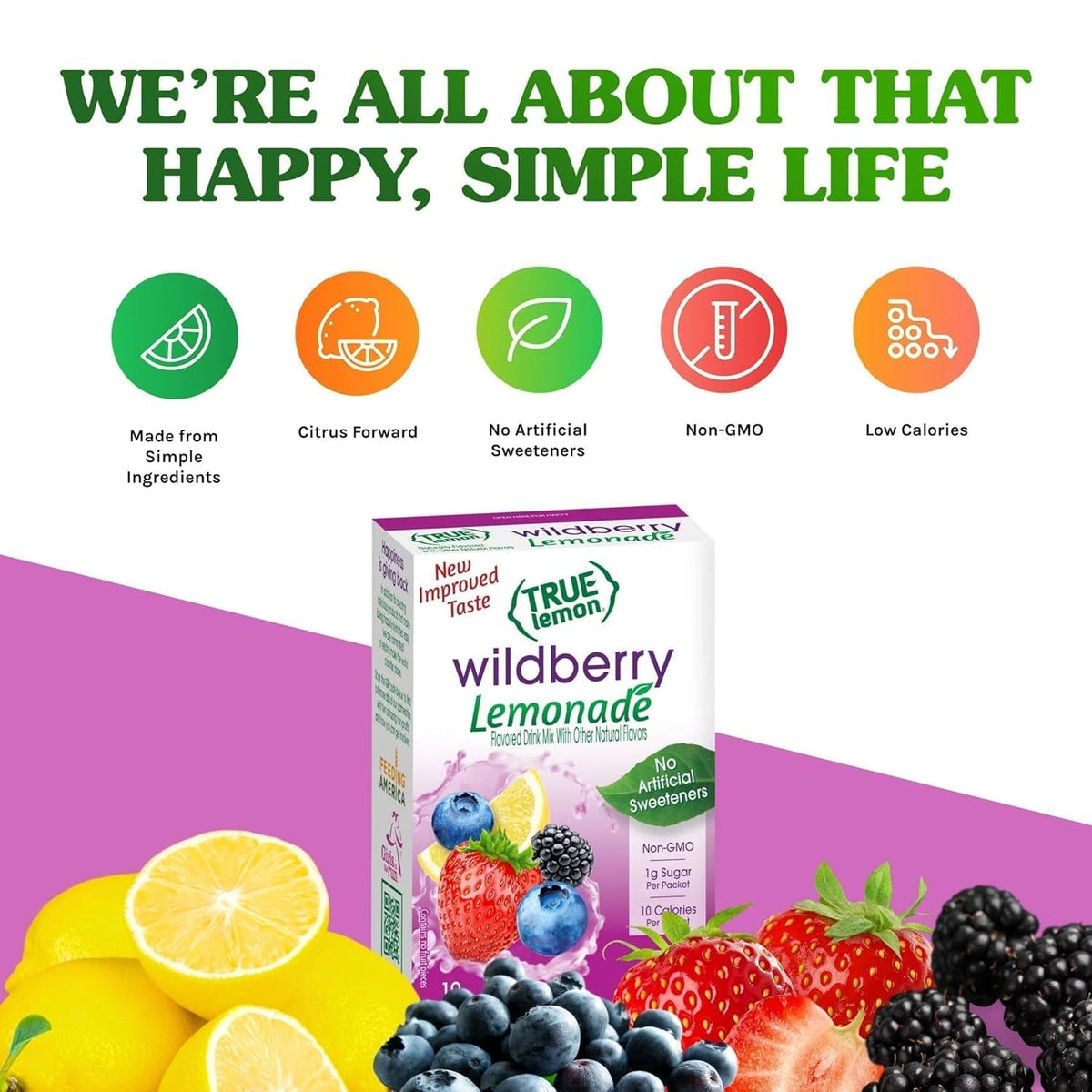 Person using True Lemon Wildberry Lemonade on the go