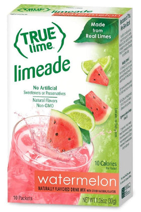 True Citrus True Lime Watermelon Aqua Fresca pack shot showing convenient on-the-go packets