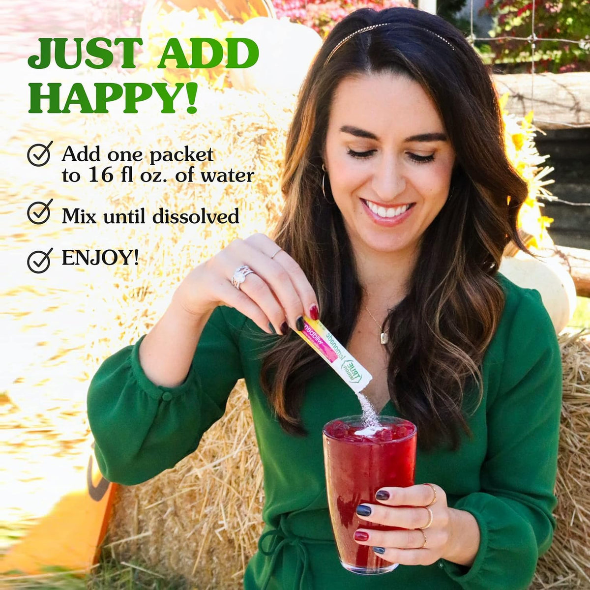 Pour-ready serving being prepared with True Lemon Wildberry Lemonade
