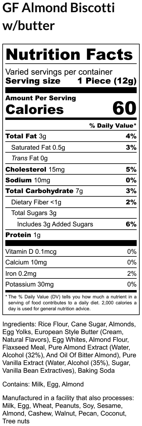 True Delicious almond biscotti labeled gluten-free with natural ingredients for mindful snacking
