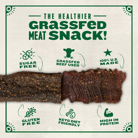 True Jerky Garlic & Herb slab sliced view for quick keto bites.