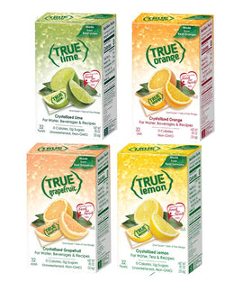 True Lemon 32ct box, bright flavors for refreshing drinks.