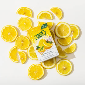 True Lemon crystallized lemon tea cup setup for a refreshing beverage moment.