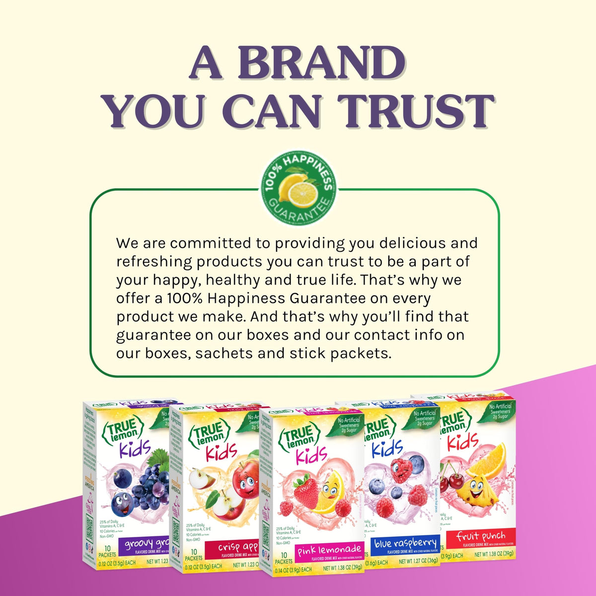 True Lemon Kids Blue Raspberry eco-friendly packaging supporting reduced waste