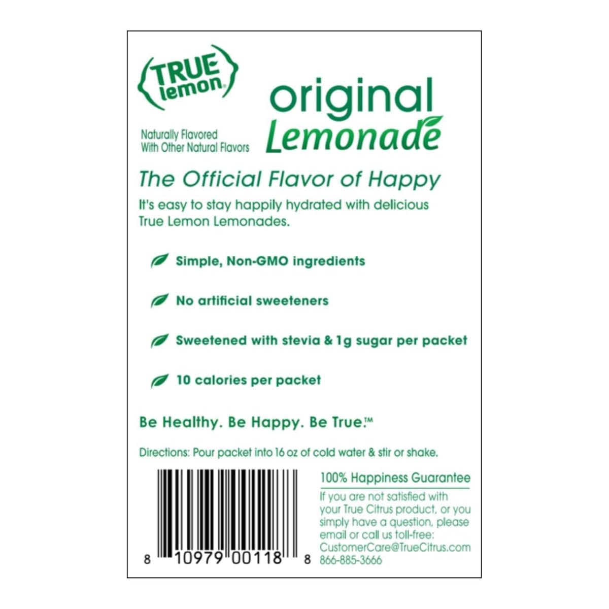 True Lemon Original Lemonade contains real lemon oils and juice.