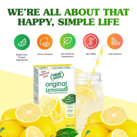 True Lemon Original Lemonade with stevia-sweetened taste.