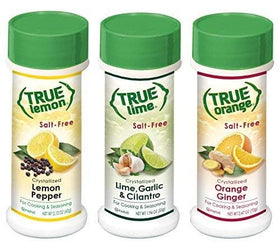 True Lemon Pepper spice shaker close-up for fast, zesty seasoning.