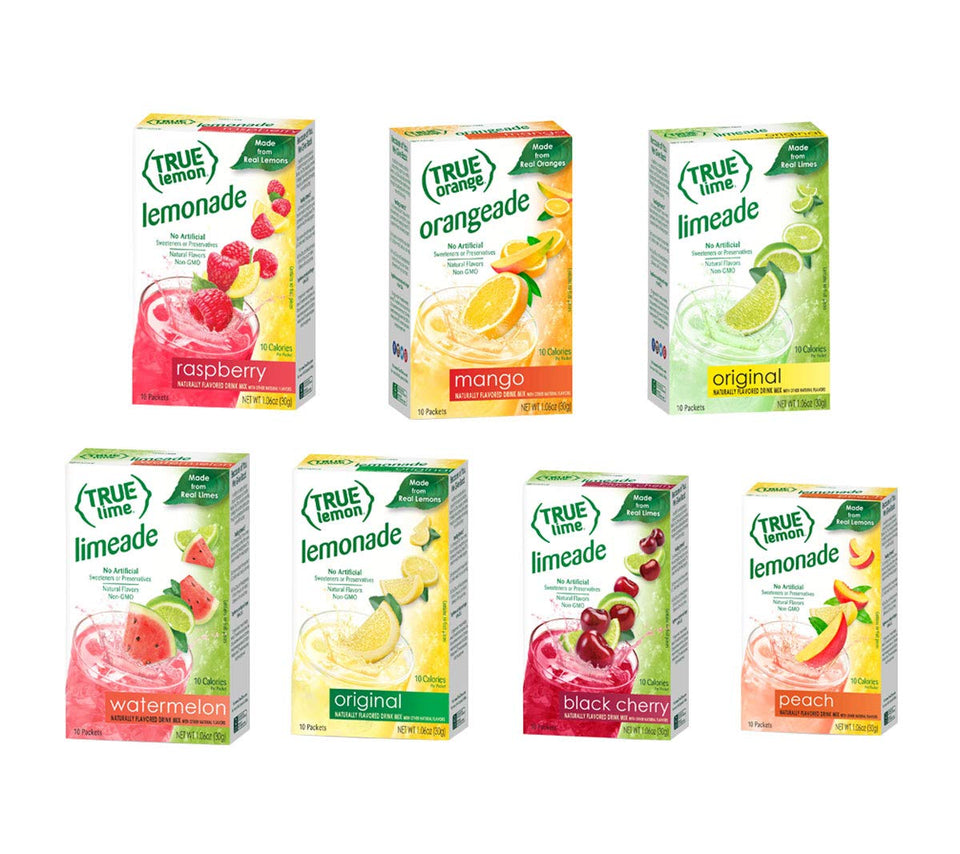 True Lemon Watermelon Aqua Fresca box offers refreshing hydration on the go.