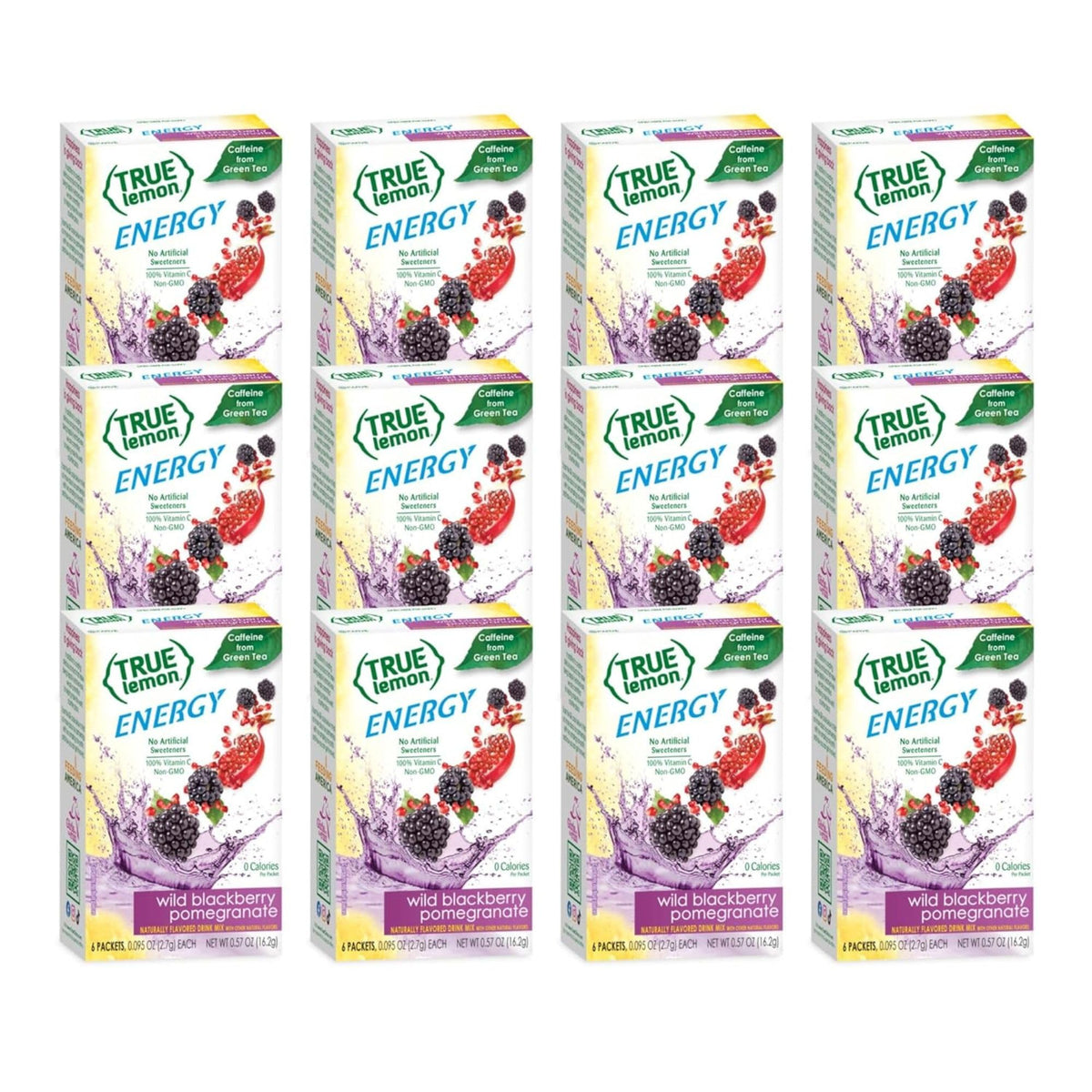 True Lemon Wild Blackberry Pomegranate packet ready to mix for a sugar-free energy boost.