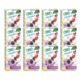 True Lemon Wild Blackberry Pomegranate packet ready to mix for a sugar-free energy boost.