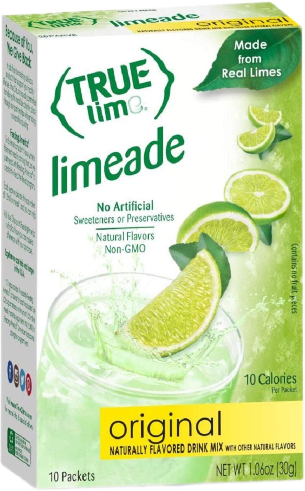 True Lime Original Limeade being poured into a glass for a refreshing moment.