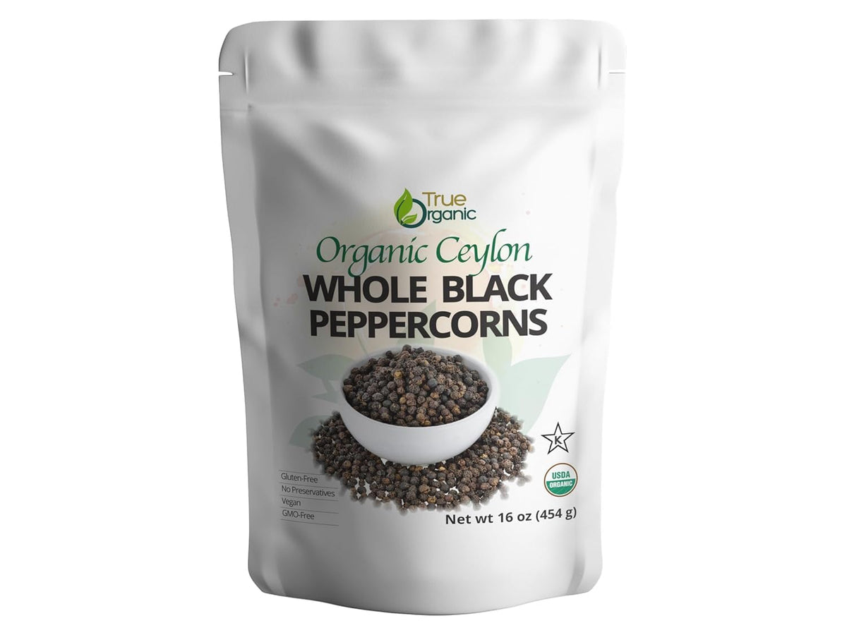 True Organic peppercorns bulk 1 lb bag for daily seasoning and aroma