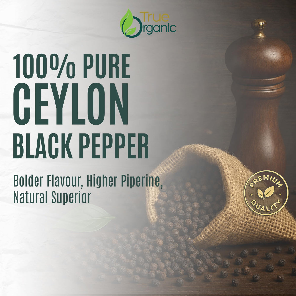 True Organic peppercorns from Sri Lanka for authentic flavor