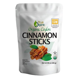 True Organic Ceylon Cinnamon Sticks 08oz bulk bag for baking and beverages