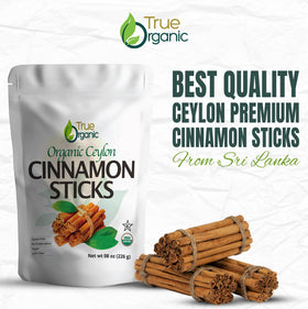 True Organic Ceylon Cinnamon Sticks aroma closeup suggests warm spice for drinks