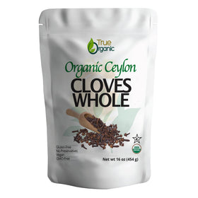 True Organic Ceylon cloves whole bulk bag offers rich aroma for cooking.