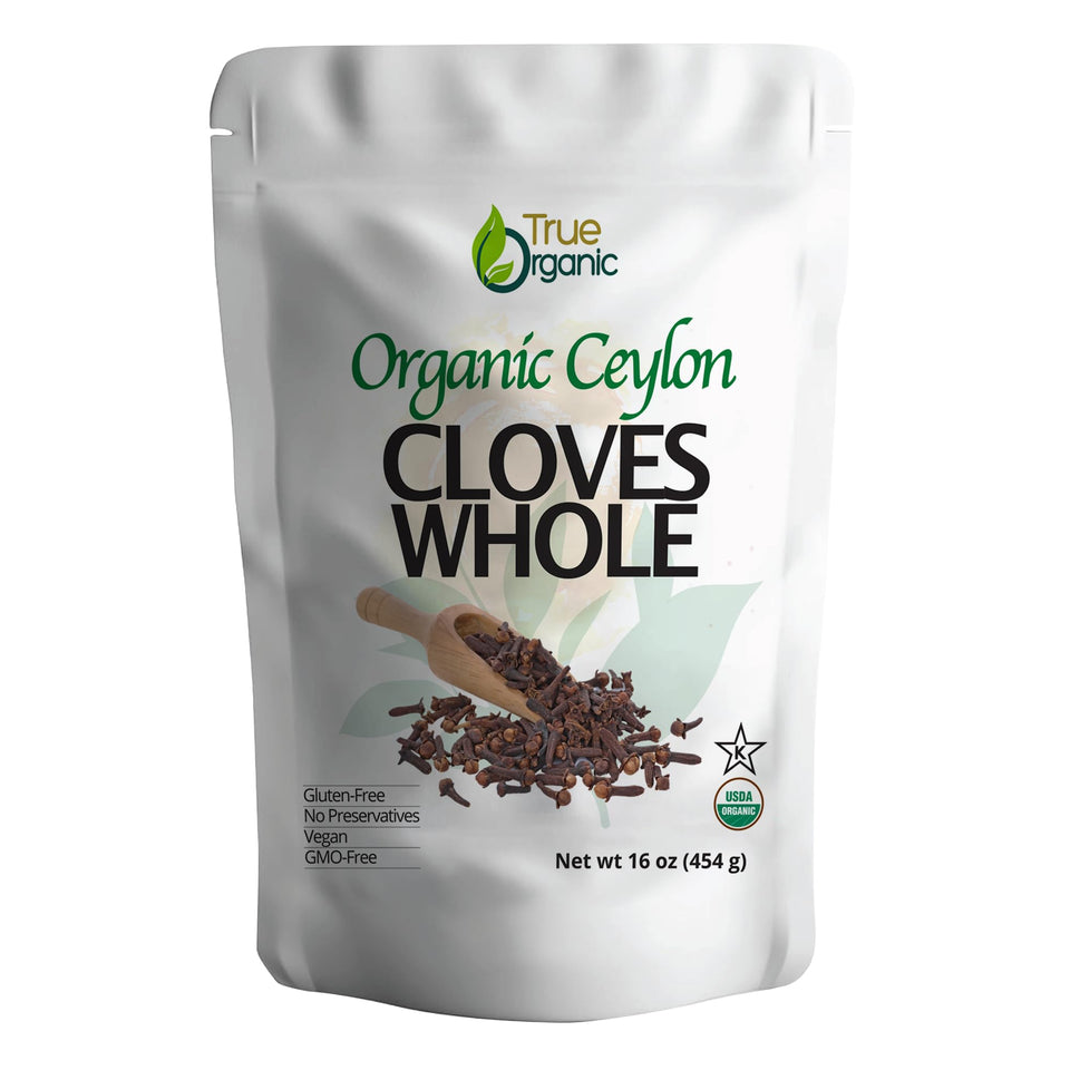 True Organic Ceylon cloves whole bulk bag offers rich aroma for cooking.