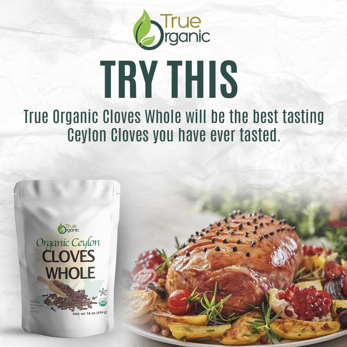 True Organic Ceylon cloves whole stored on pantry shelf for long freshness.