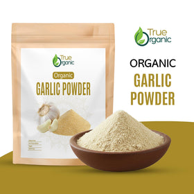 True Organic Garlic Powder fine-grain closeup for bold flavor enhancement