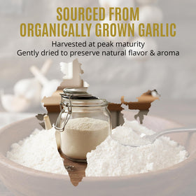 True Organic Garlic Powder USDA-certified label emphasizing quality