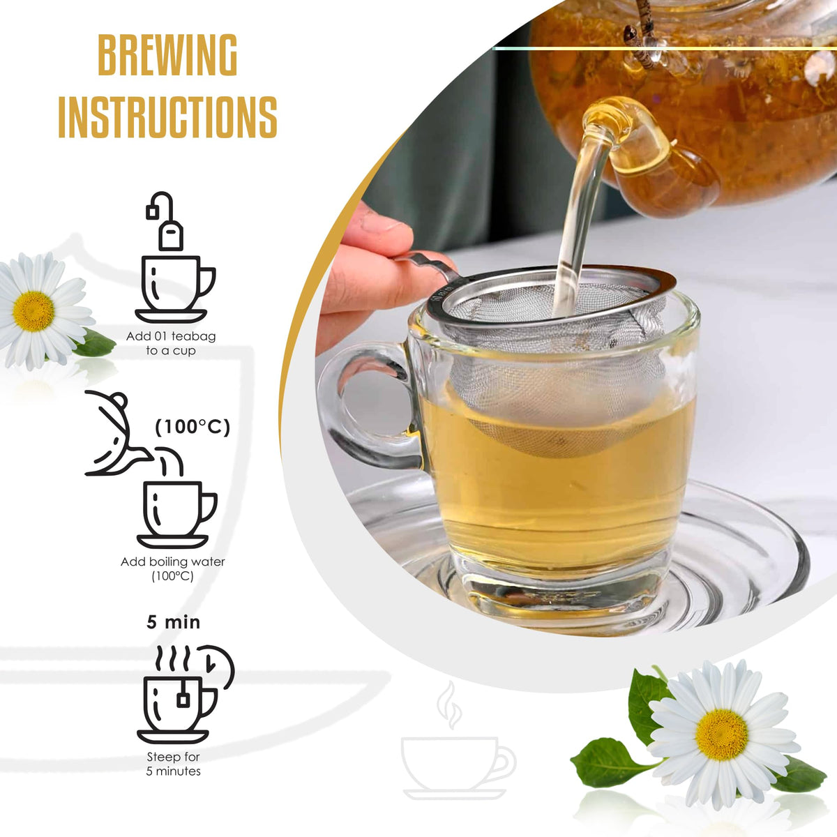 Chic pantry display with True Organic Chamomile Tea ready for cozy evenings.