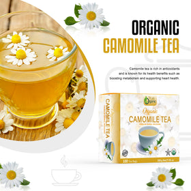 True Organic Premium Chamomile Tea steeping releases warm, comforting aroma.