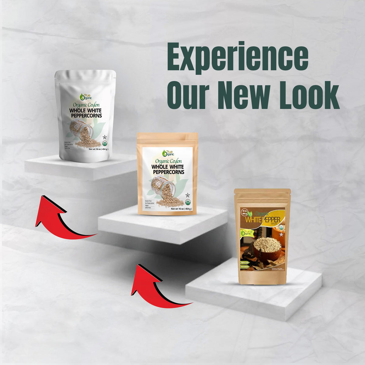 True Organic White Peppercorns grinder-ready whole peppercorns for easy grinding