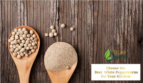 True Organic White Pepper Powder ground close-up, highlighting texture for seasoning.