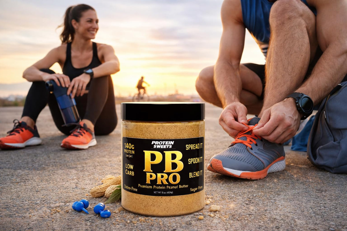 TRUE PATH High Protein Peanut Butter with apple slices for a tasty, gluten-free snack
