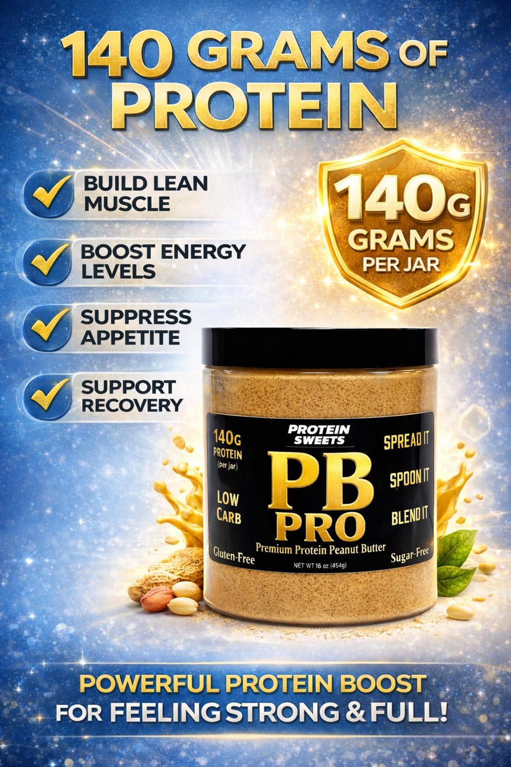 TRUE PATH High Protein Peanut Butter dip with pretzels as a dairy-free snack