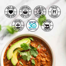 Protein-rich True Primal Beef Chili delivers nutrition per pouch for a satisfying meal.