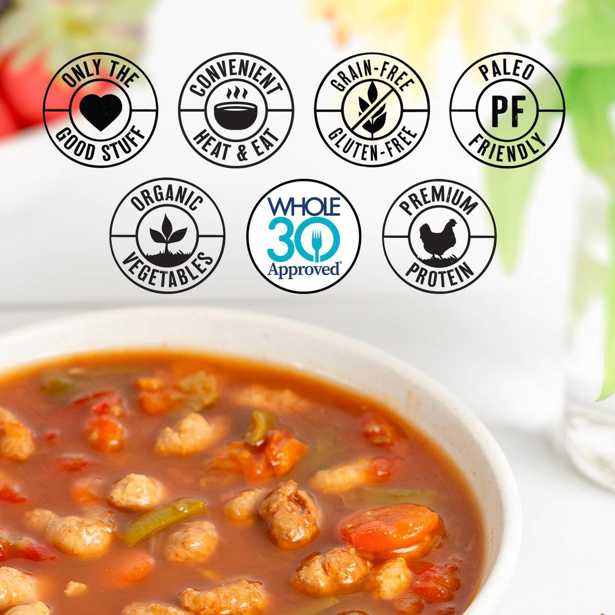 True Primal shelf-stable soup ideal for on-the-go meals.