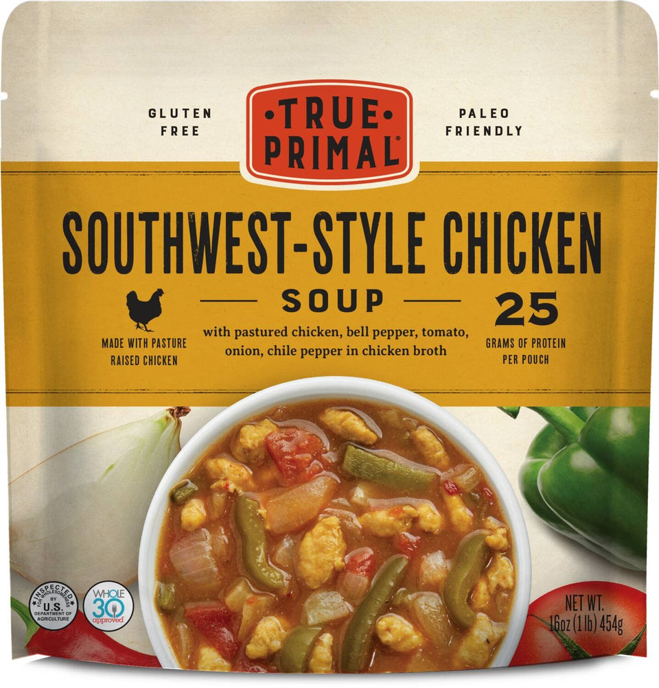 True Primal Southwest Style Chicken Soup ready-to-heat for quick meals.