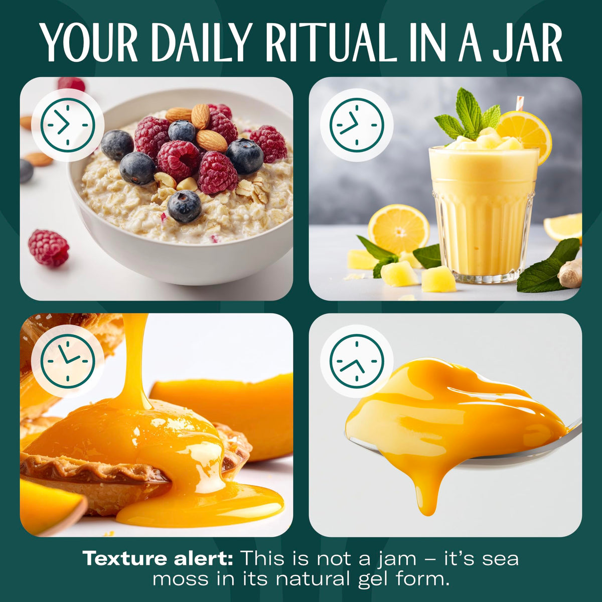 TrueSeaMoss mango puree swirl adds natural sweetness to smoothies.