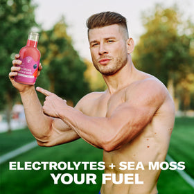 TrueSeaMoss mixed berry lemonade ice-cold serve for refreshment.