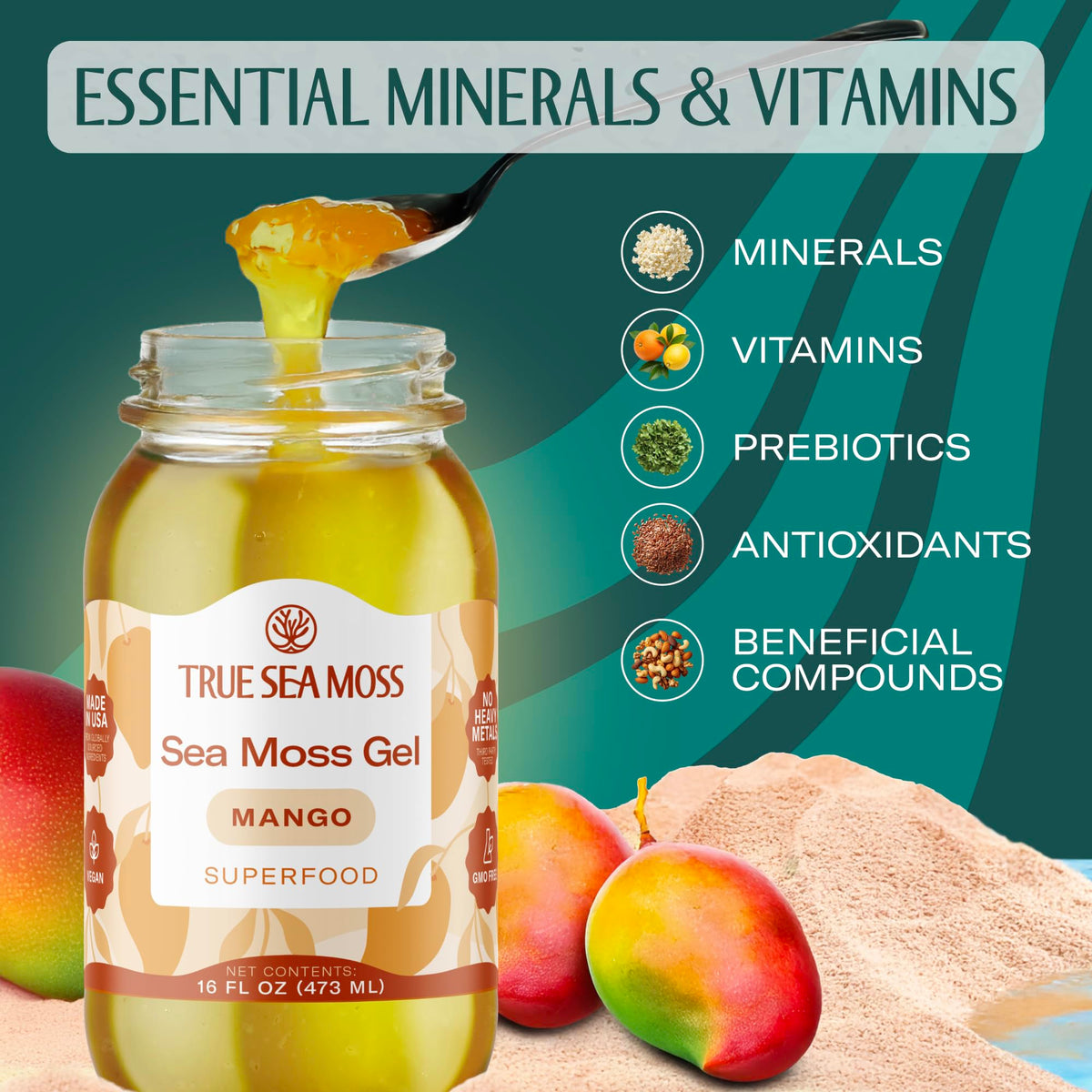 TrueSeaMoss gel ready-to-pour scene highlights convenient daily use.