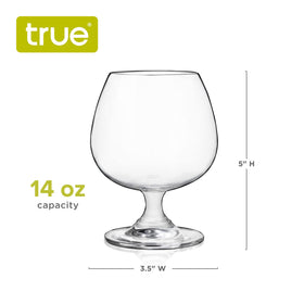 TRUE 14oz lead-free crystal snifter ready for bourbon serving