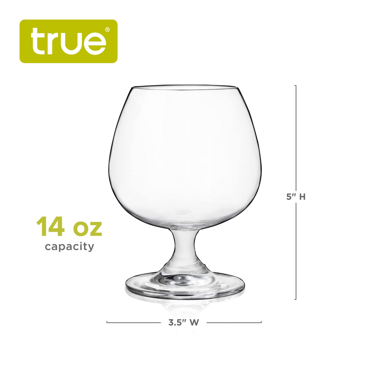 TRUE 14oz lead-free crystal snifter ready for bourbon serving