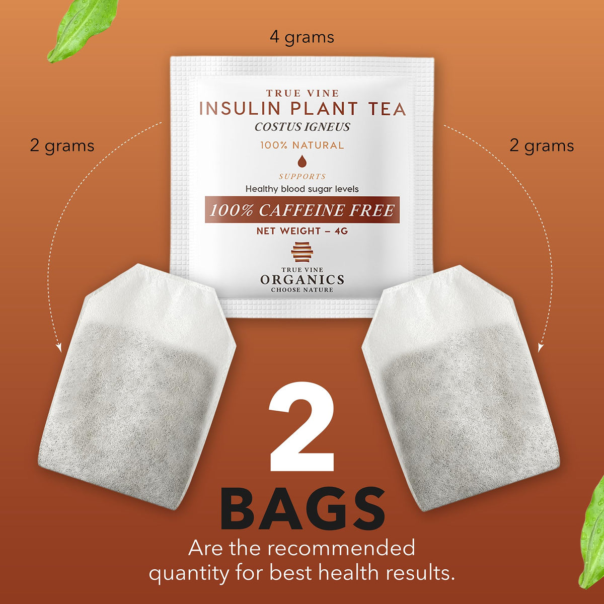True Vine Insulin Plant Tea cup steeping for a comforting brew