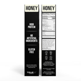 Truely Protein Cereal Honey packaging image showing gluten-free formula and quality ingredients.