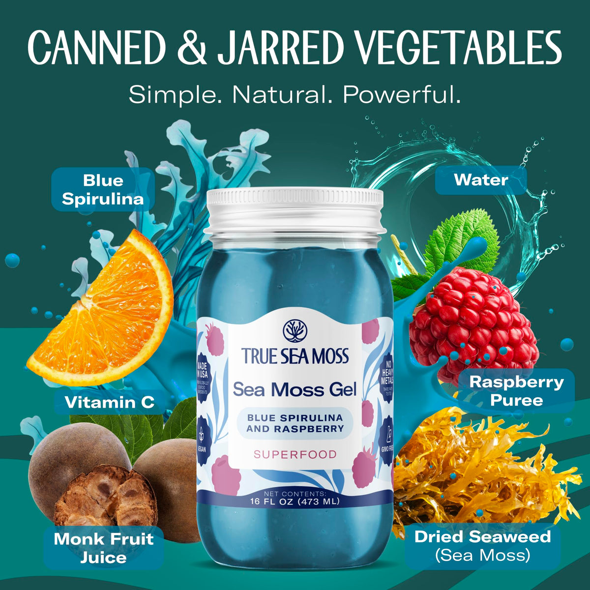 TrueSeaMoss blue spirulina powder adds color and a potential nutrient boost.