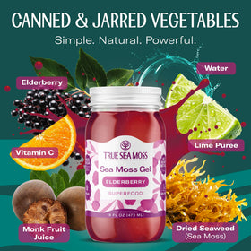 TrueSeaMoss elderberry gel swirl enhances flavor in smoothies and desserts.