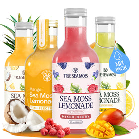 TrueSeaMoss Lemonade bottle for refreshing, mineral-rich hydration on the go.