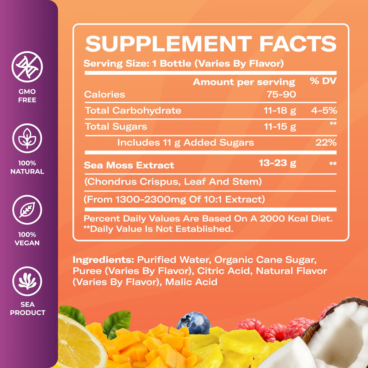 TrueSeaMoss Mango with electrolyte bottle supports active hydration and balance.